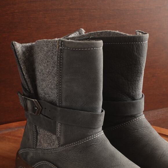 Chaco Boots WMS SZ 7 Gray Hopi Leather Pull On Waterproof Outdoor Casual Winter - Picture 6 of 15